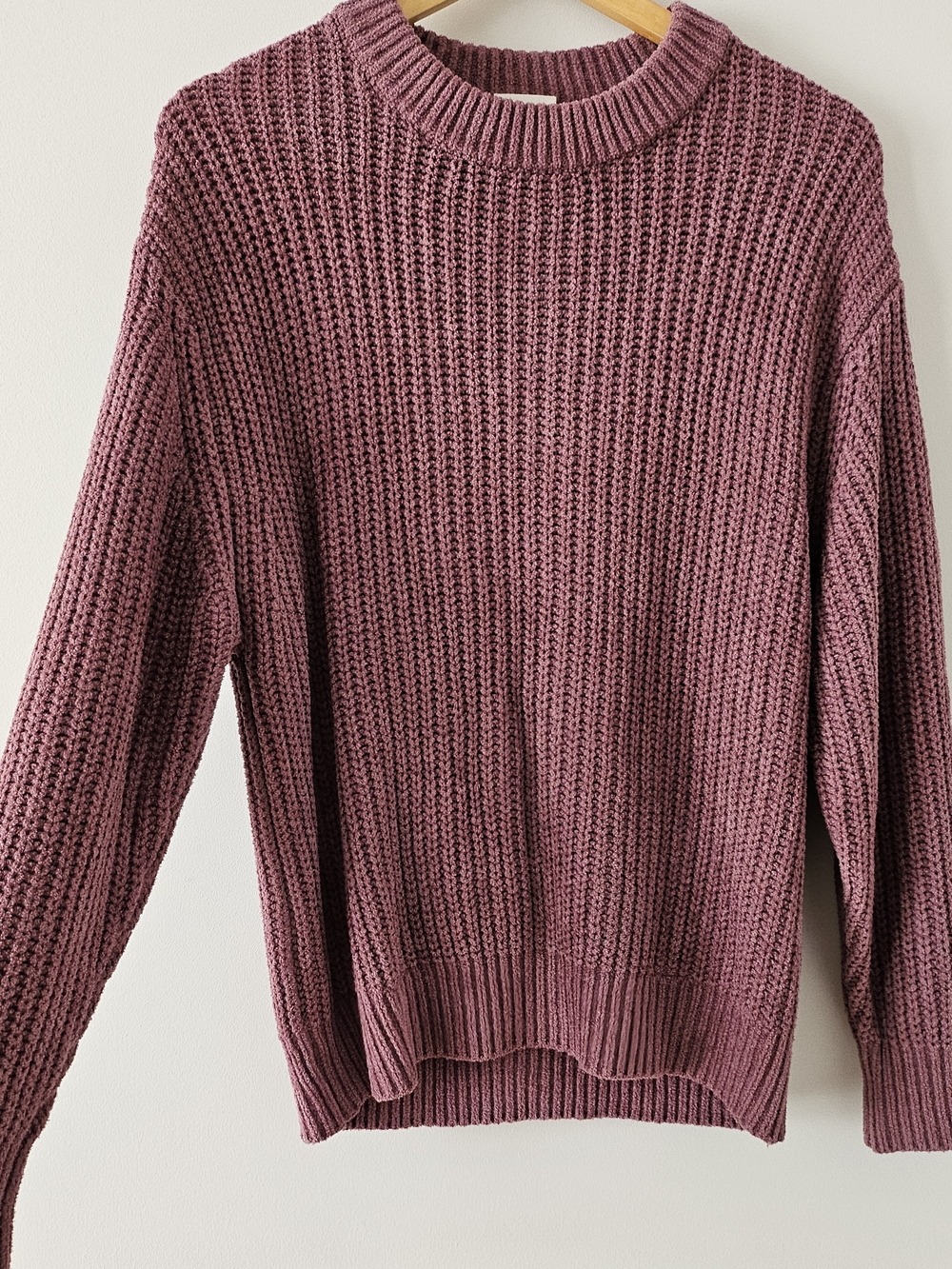 Cozy Ribbed Chenille Sweater in Mauve WILFRED